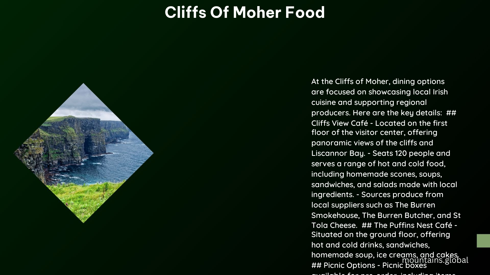 cliffs of moher food