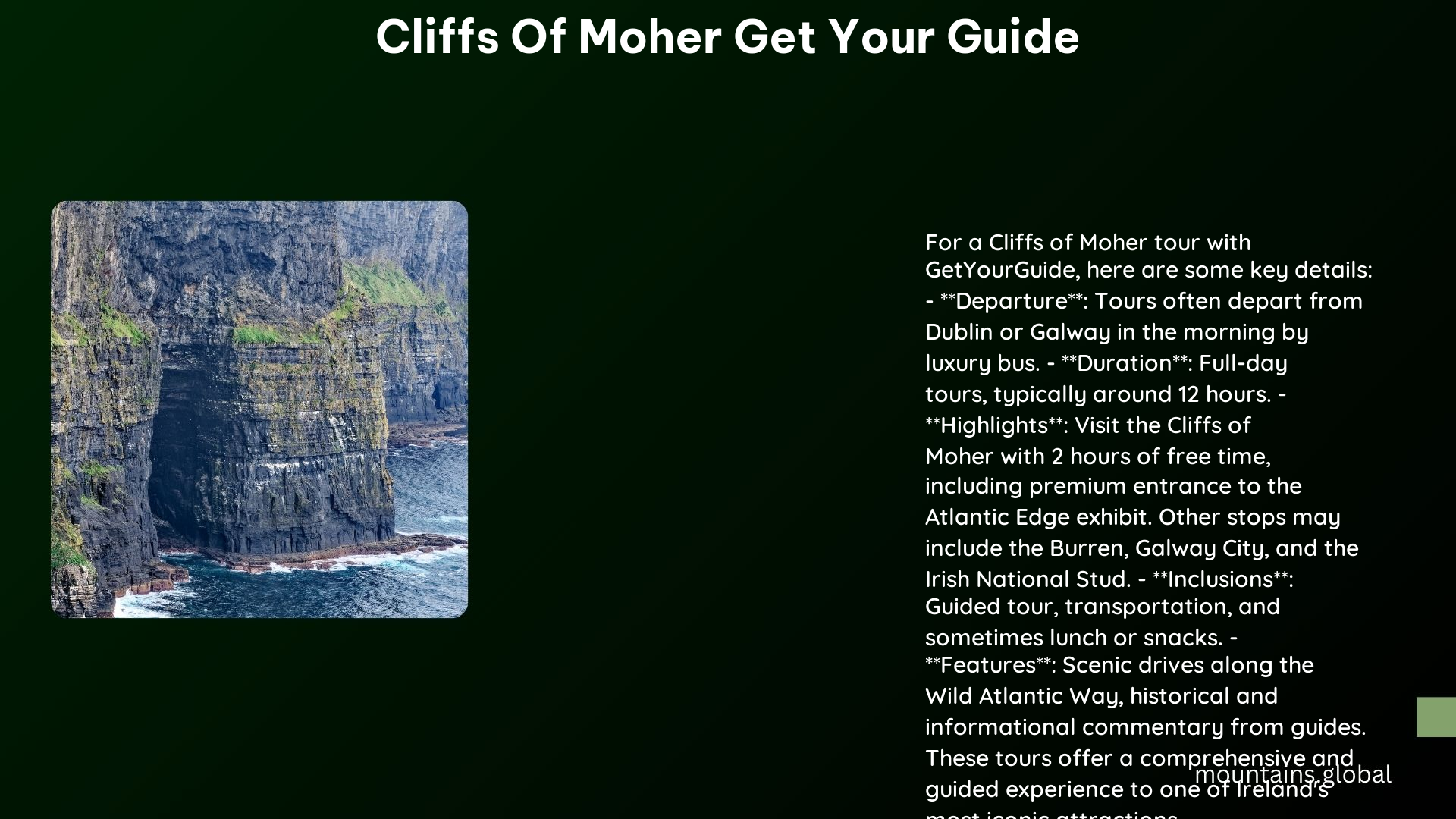 cliffs of moher get your guide