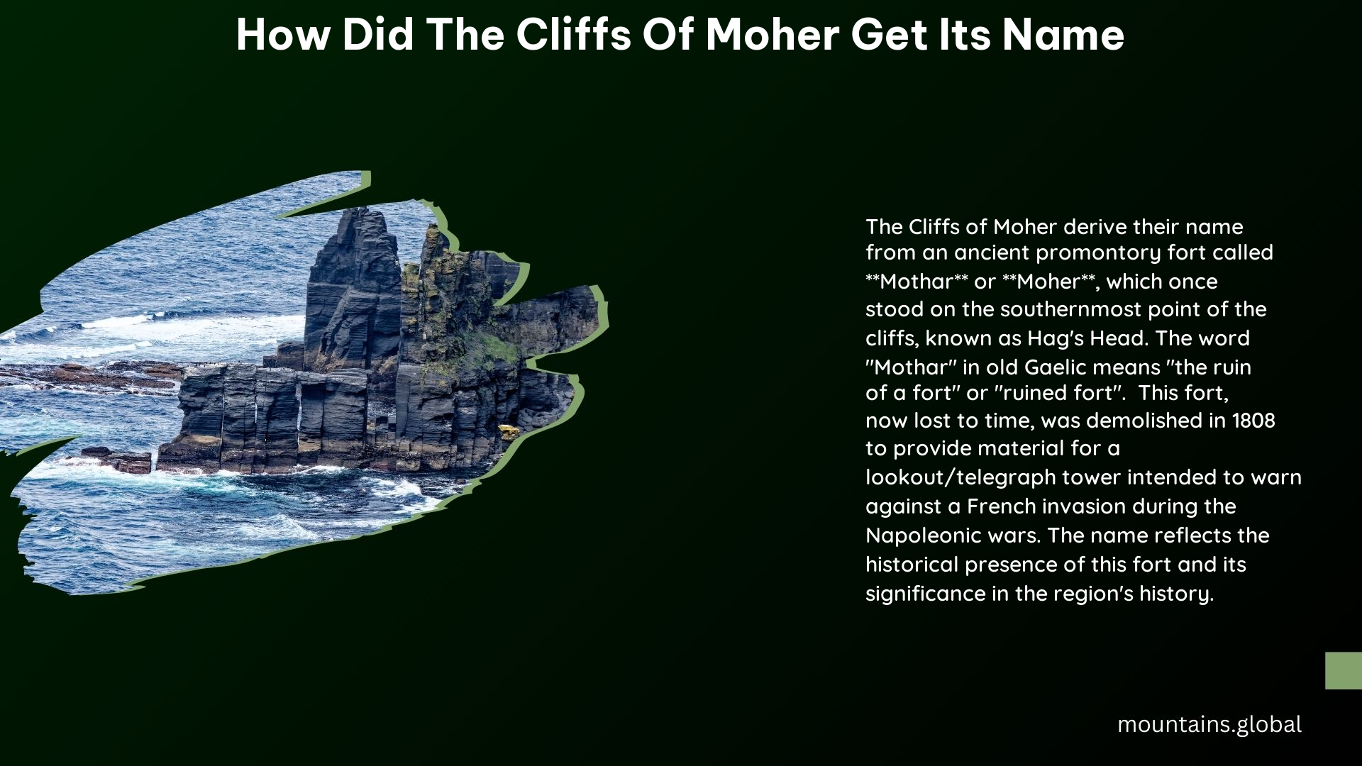 how did the cliffs of moher get its name