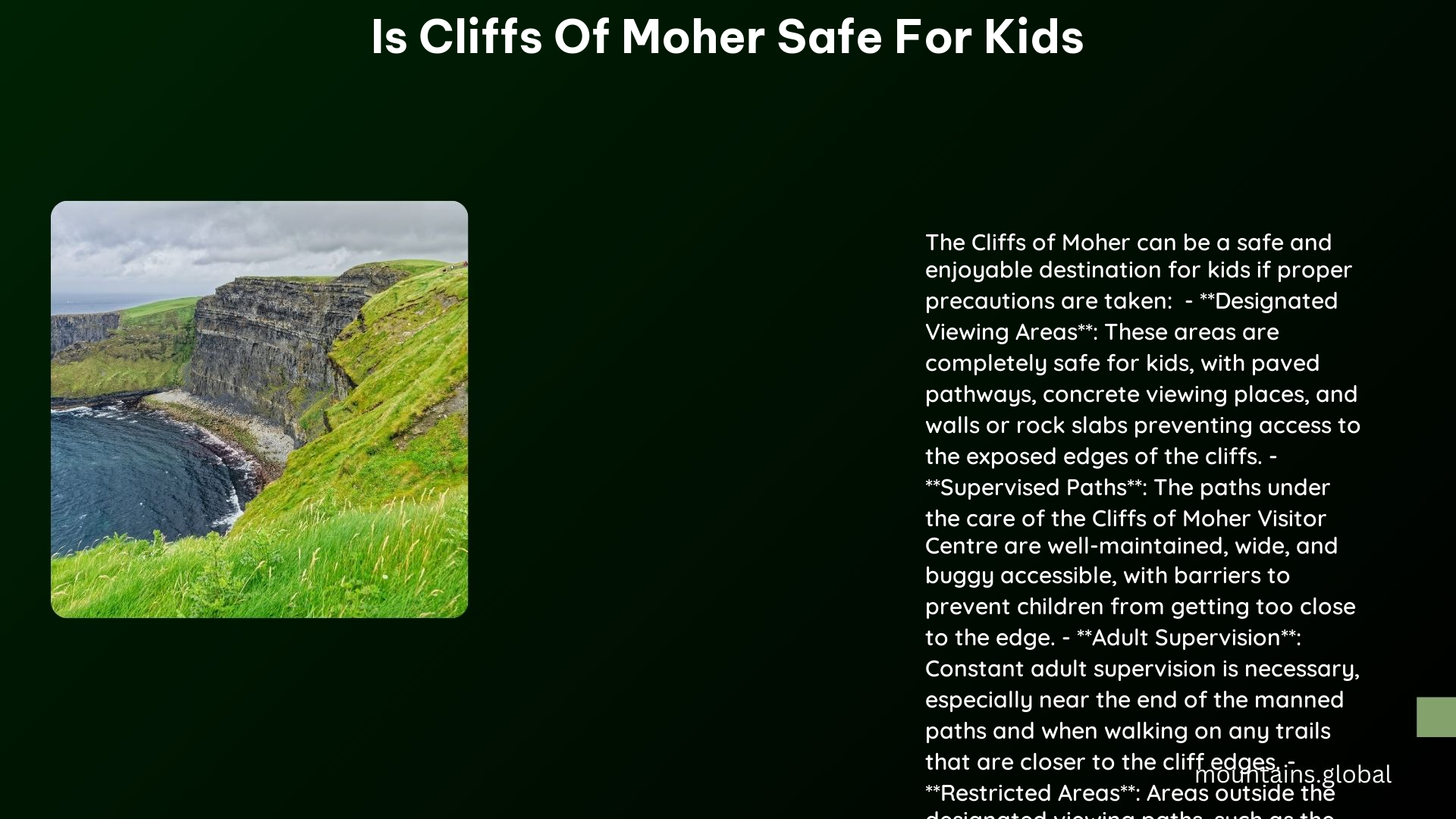 is cliffs of moher safe for kids